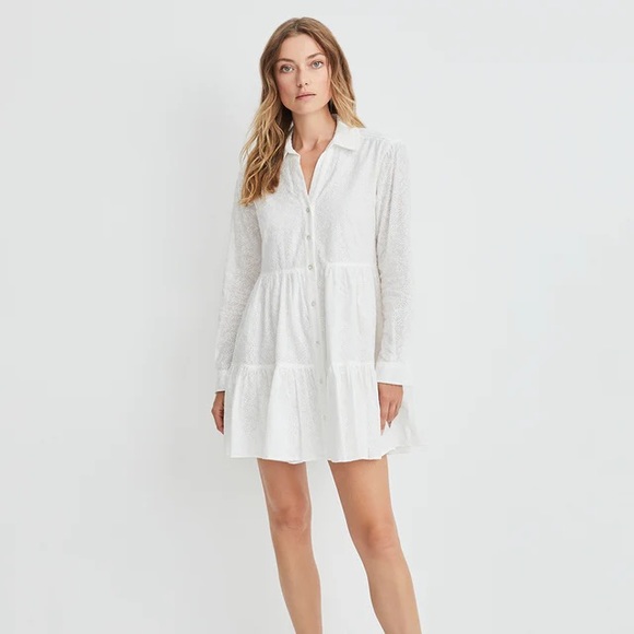 Veronica Beard Off-White Cotton Atari Dress - Picture 1 of 10